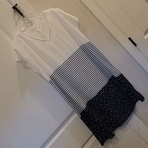 Black and White Multi Print Midi Dress